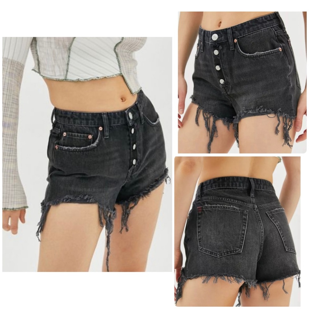 BDG UO Summer Cut off Shorts Womens 27 Black Distressed Gothic Grunge Micro Mini